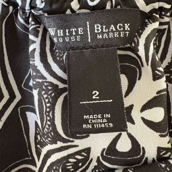 White House Black Market Women's Black Boho Maxi Dress Size 2 - Picture 5 of 6